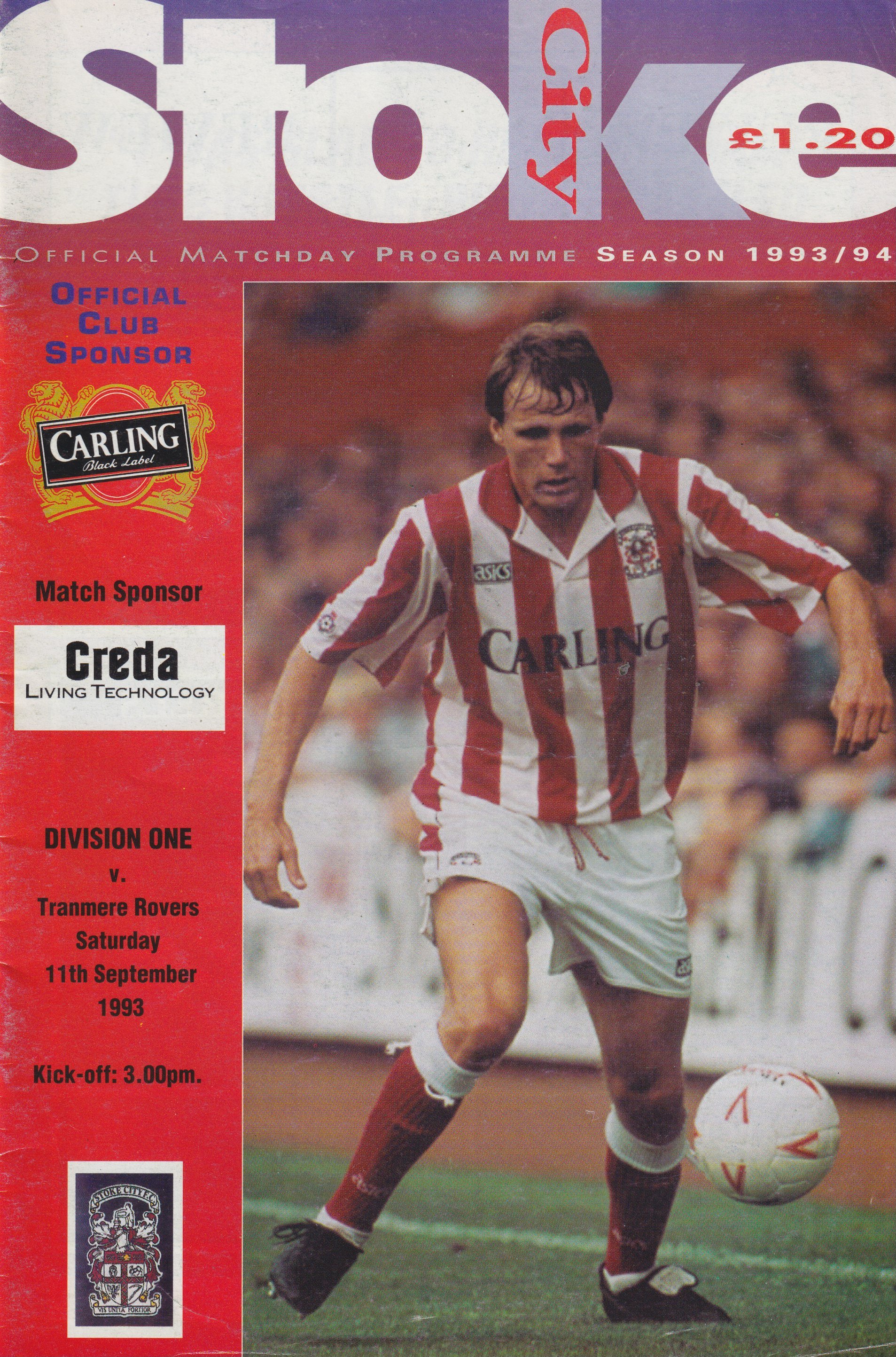 Stoke City v Tranmere Rovers match programme